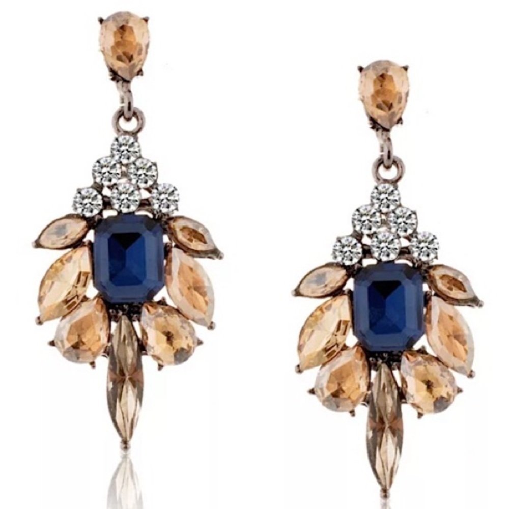 Peach Special Occasion Earrings CRYSTAL STATEMENT POST EARRINGS #169